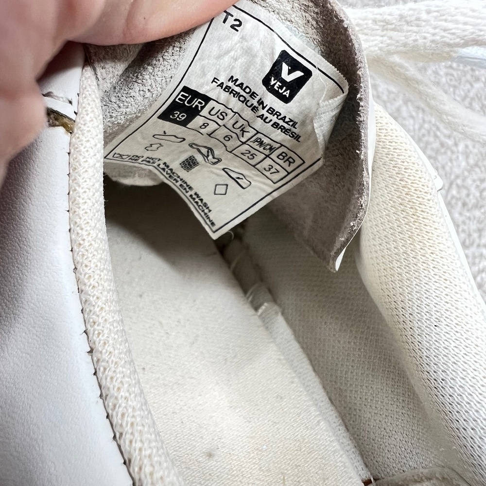 Veja  V-10 Gold White Lace Up Sneakers Shoes 8 - Picture 7 of 7